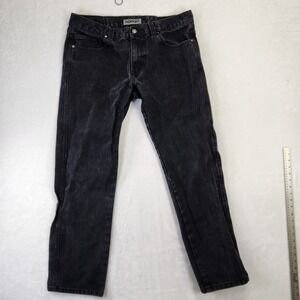 FOCUS 70 Mens Charcoal Wash Denim‎ Jeans 38x32 Straight Leg Cotton